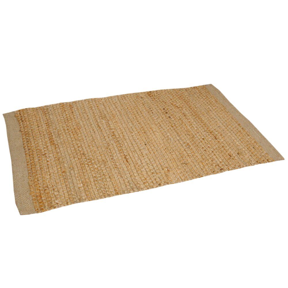 Tapis rectangulaire en jute et coton 80x150cm