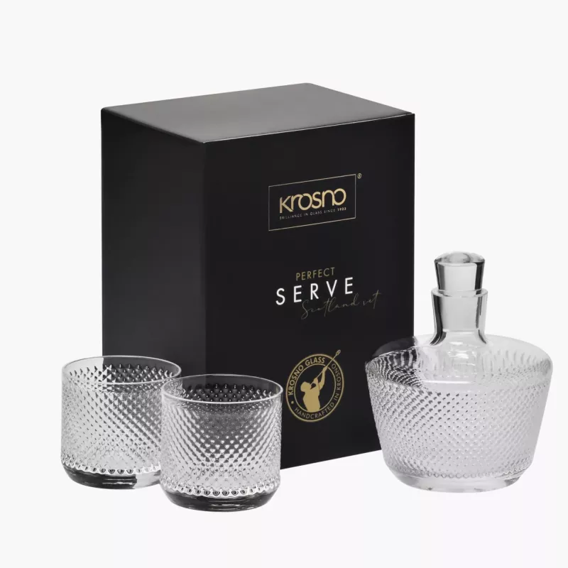 Komplet do whiskey KROSNO Perfect Serve Scotland karafka 750 ml i 2 szklanki 270 ml