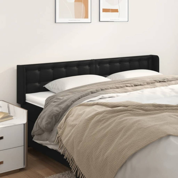 Wezgłowie Czarny 203 x 16 x 78/88 cm Sztuczna skóra vidaXL