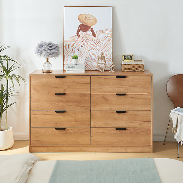 Commode Varkaus 90 x 140 x 40 cm effet chêne en.casa