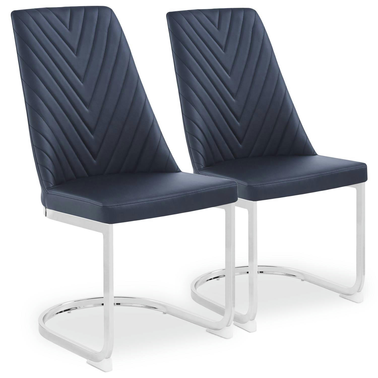 MISTIGRI - Lot de 2 chaises design simili noir