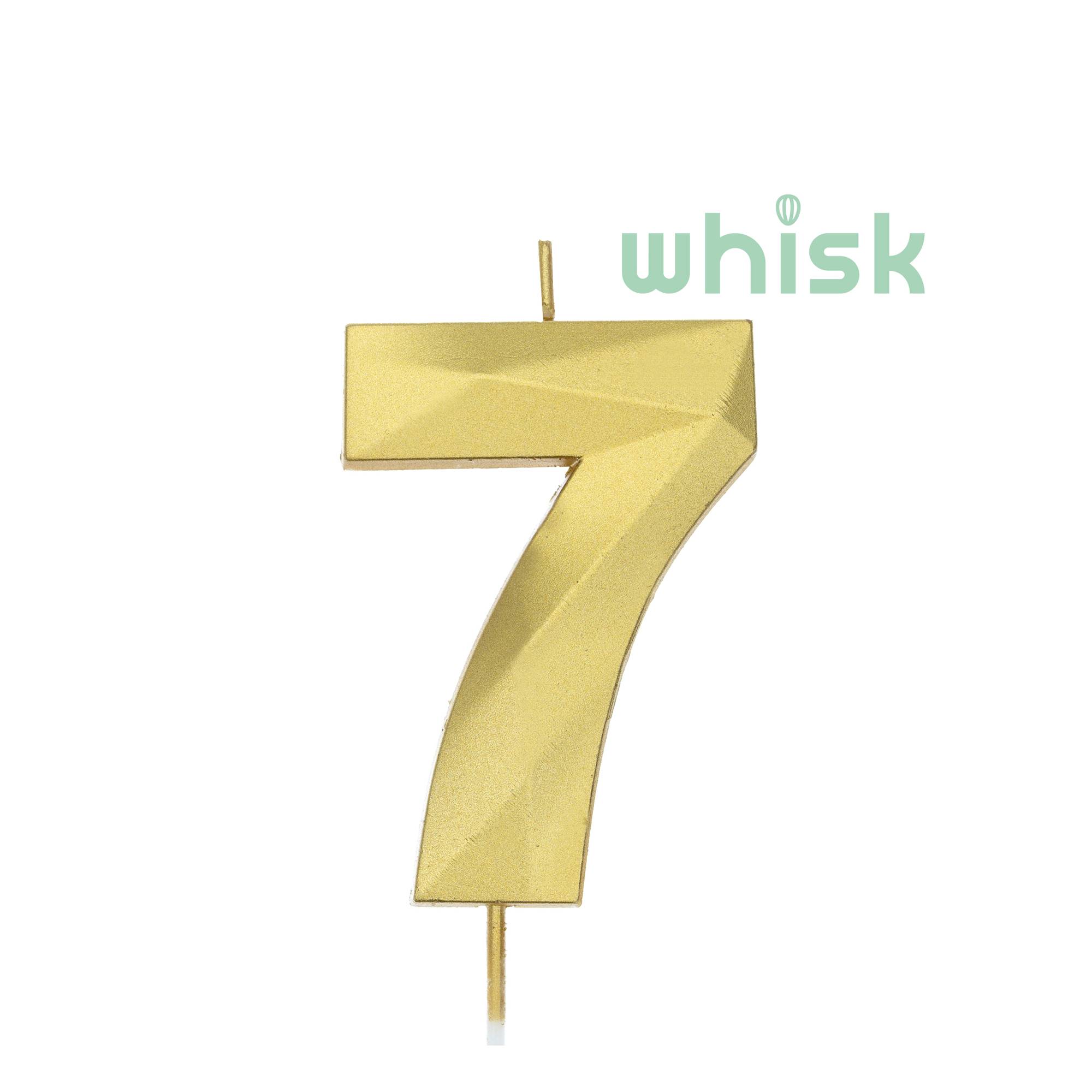 Whisk Gold Faceted Number 7 Candle