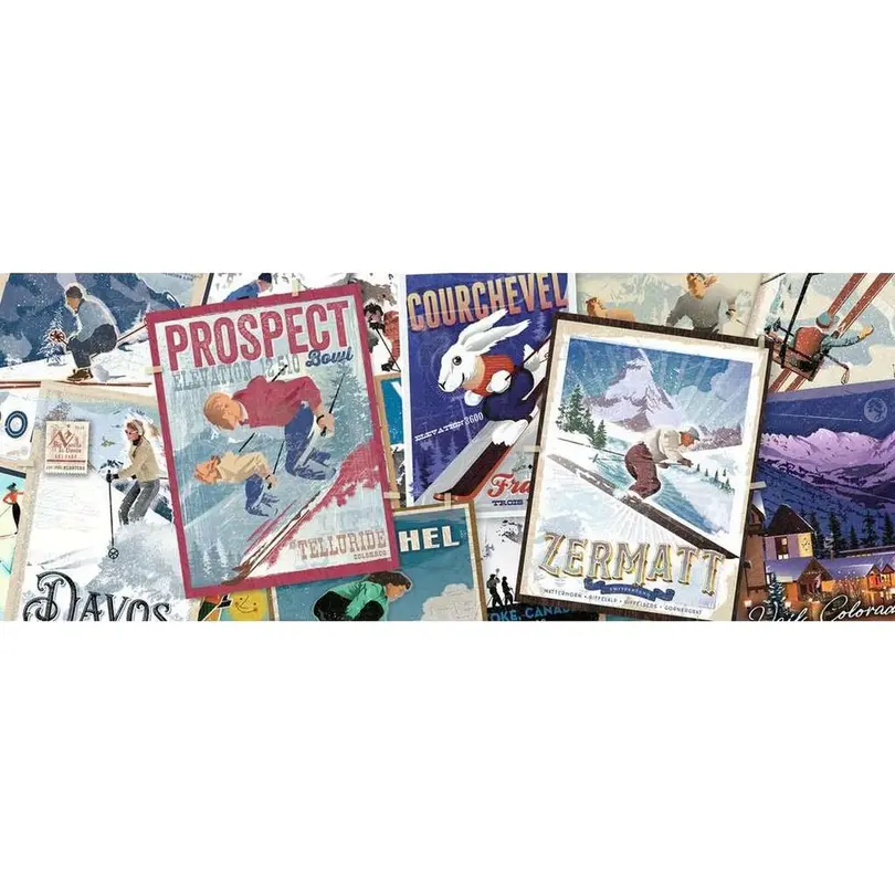 Puzzle 1000er-Set Vintage Ski-Poster