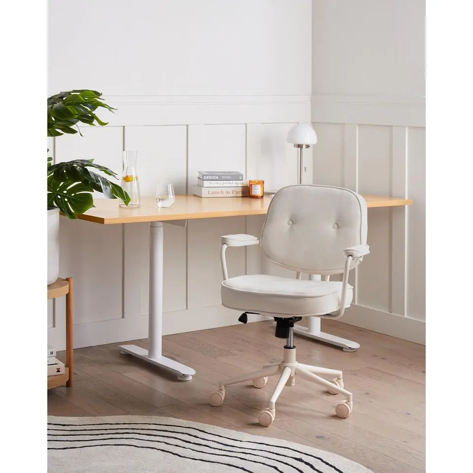 PARAMUS - Bureaustoel - Gebroken wit - Polyester