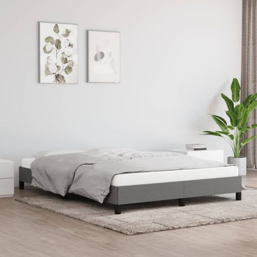 NNEVL Bed Frame Dark Grey 137x187 cm Double Fabric