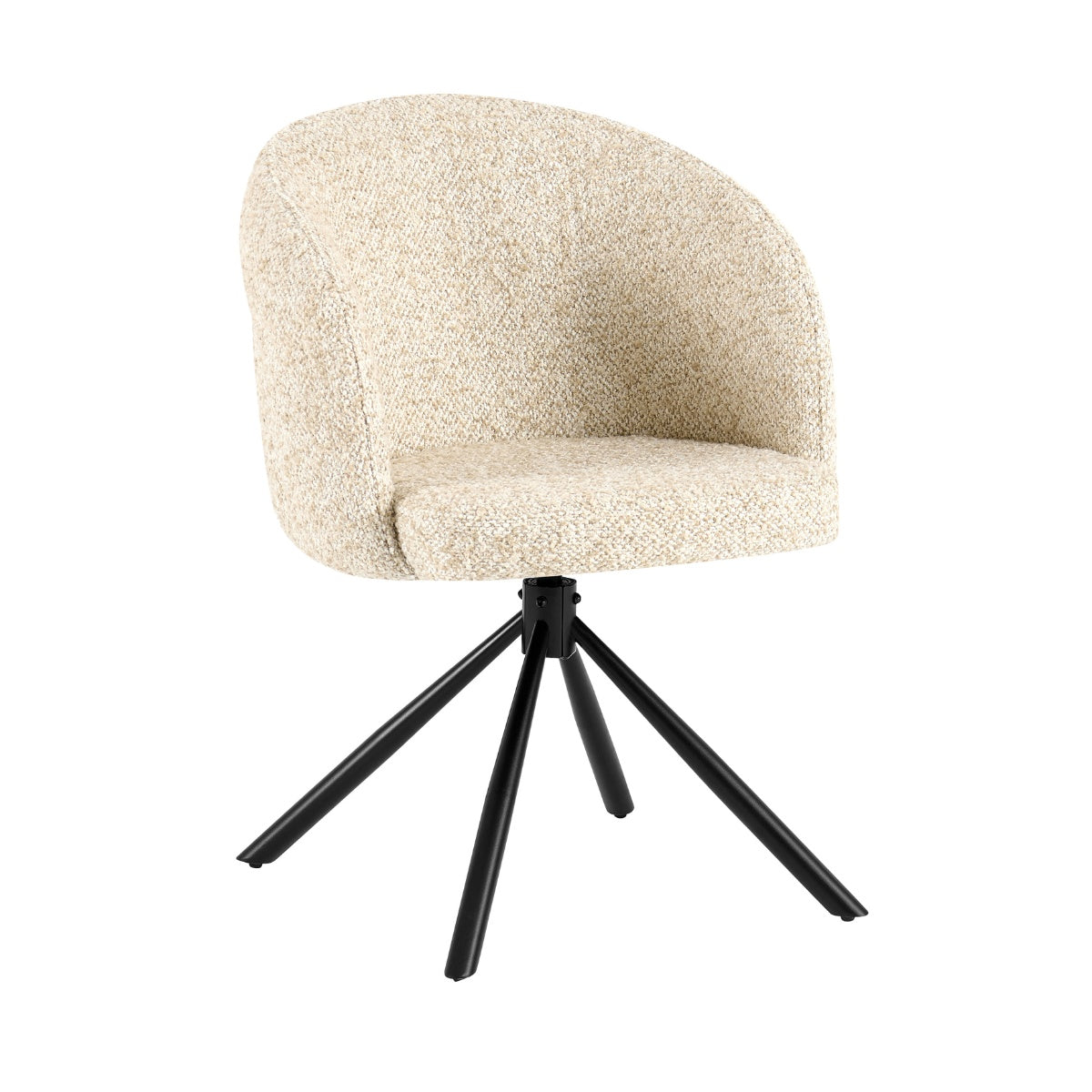Giga Meubel Eetkamerstoel Emilia - Beige - Draaibaar - Set van 2