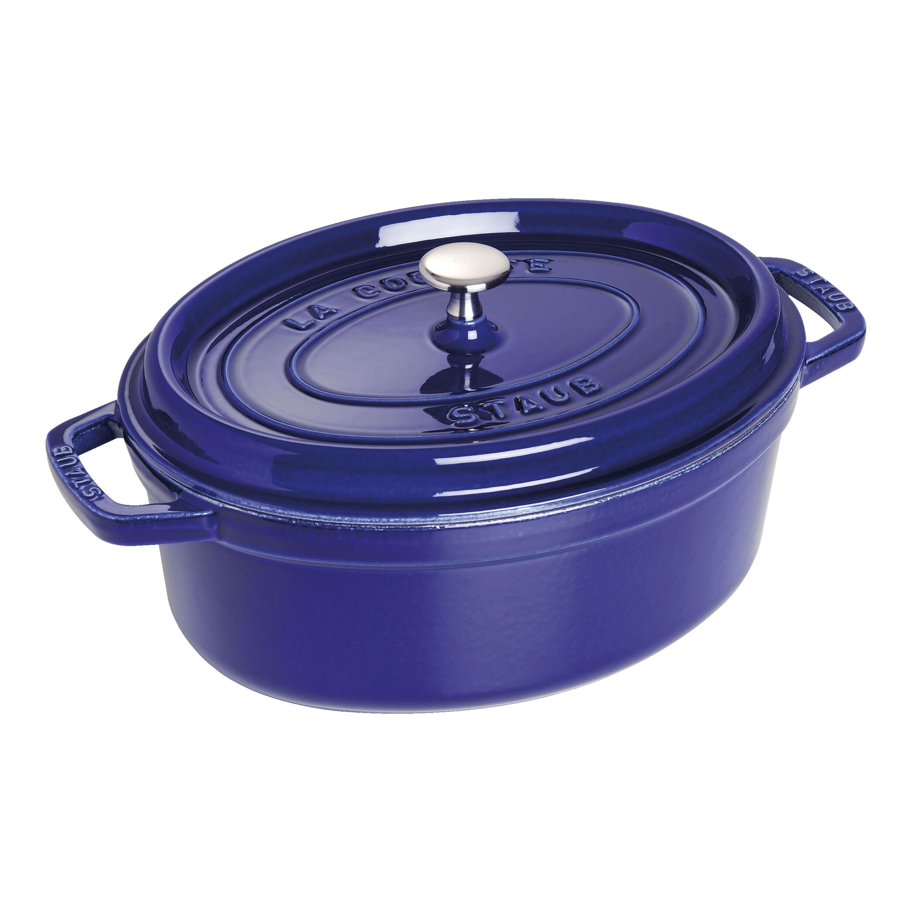 29 cm oval Cast iron Cocotte dark-blue