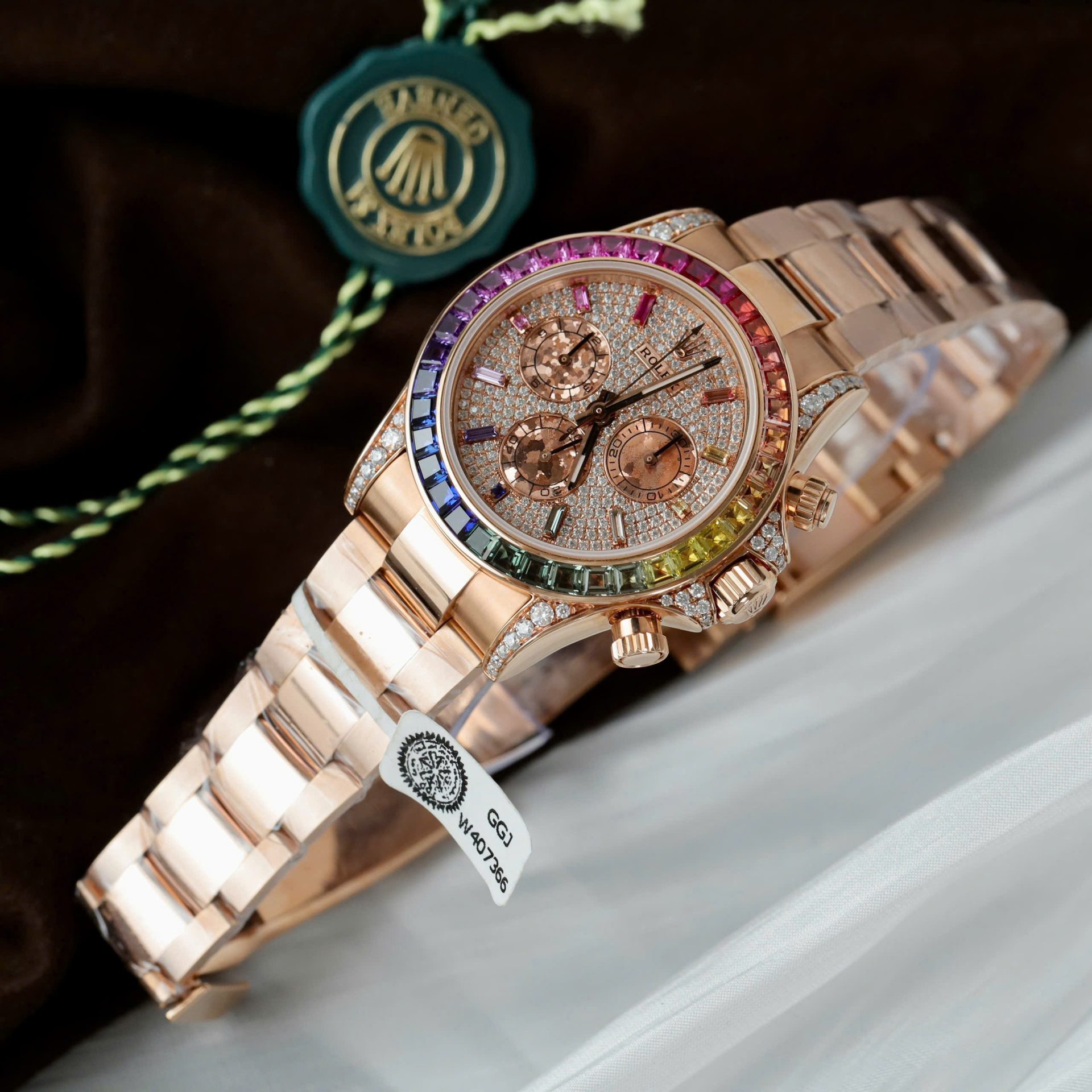 Rolex Daytona 116595 Rainbow RG Plated Diamond Dial 40mm Oyster Super Clone