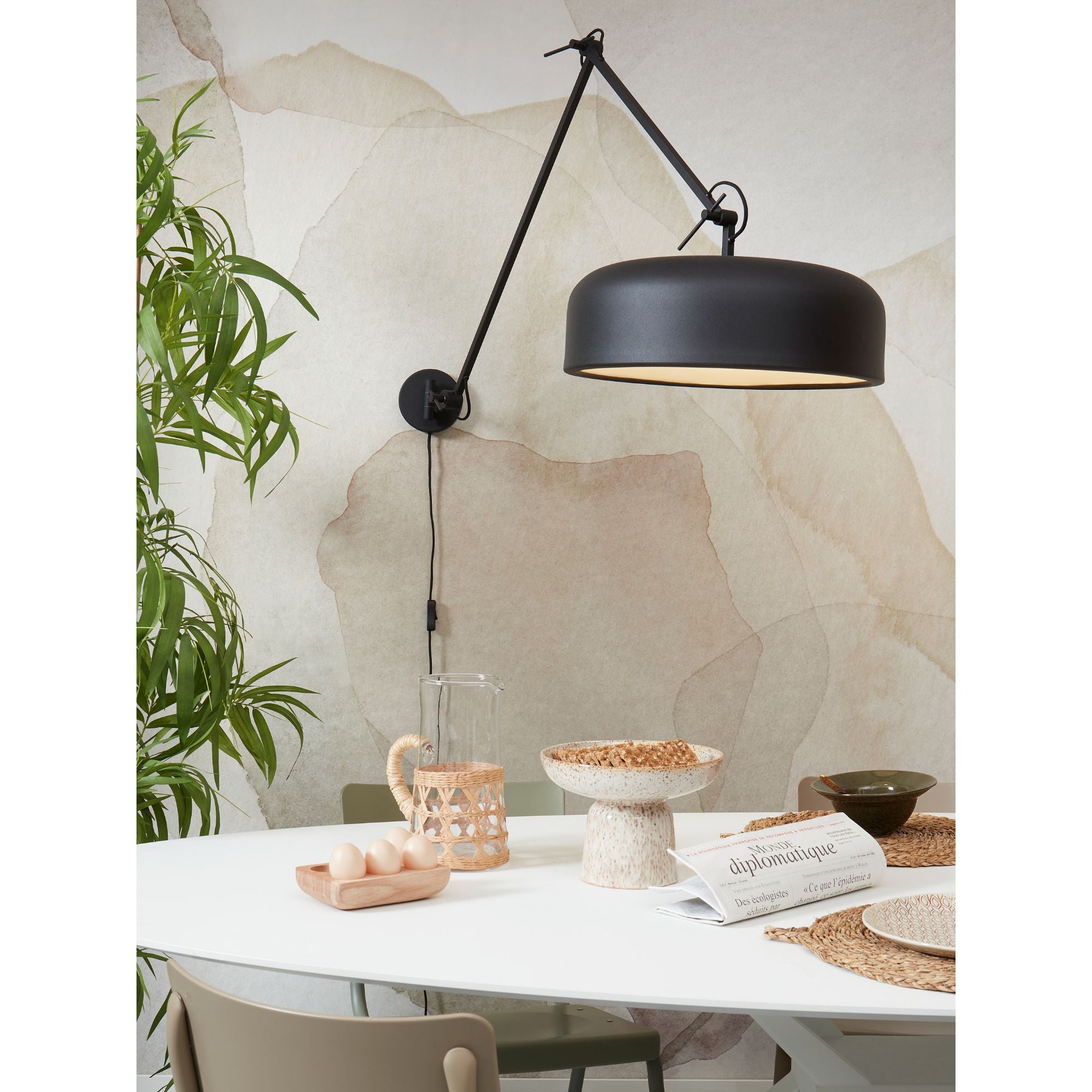 it's about RoMi Wandlamp Marseille - Zwart - Ø48cm