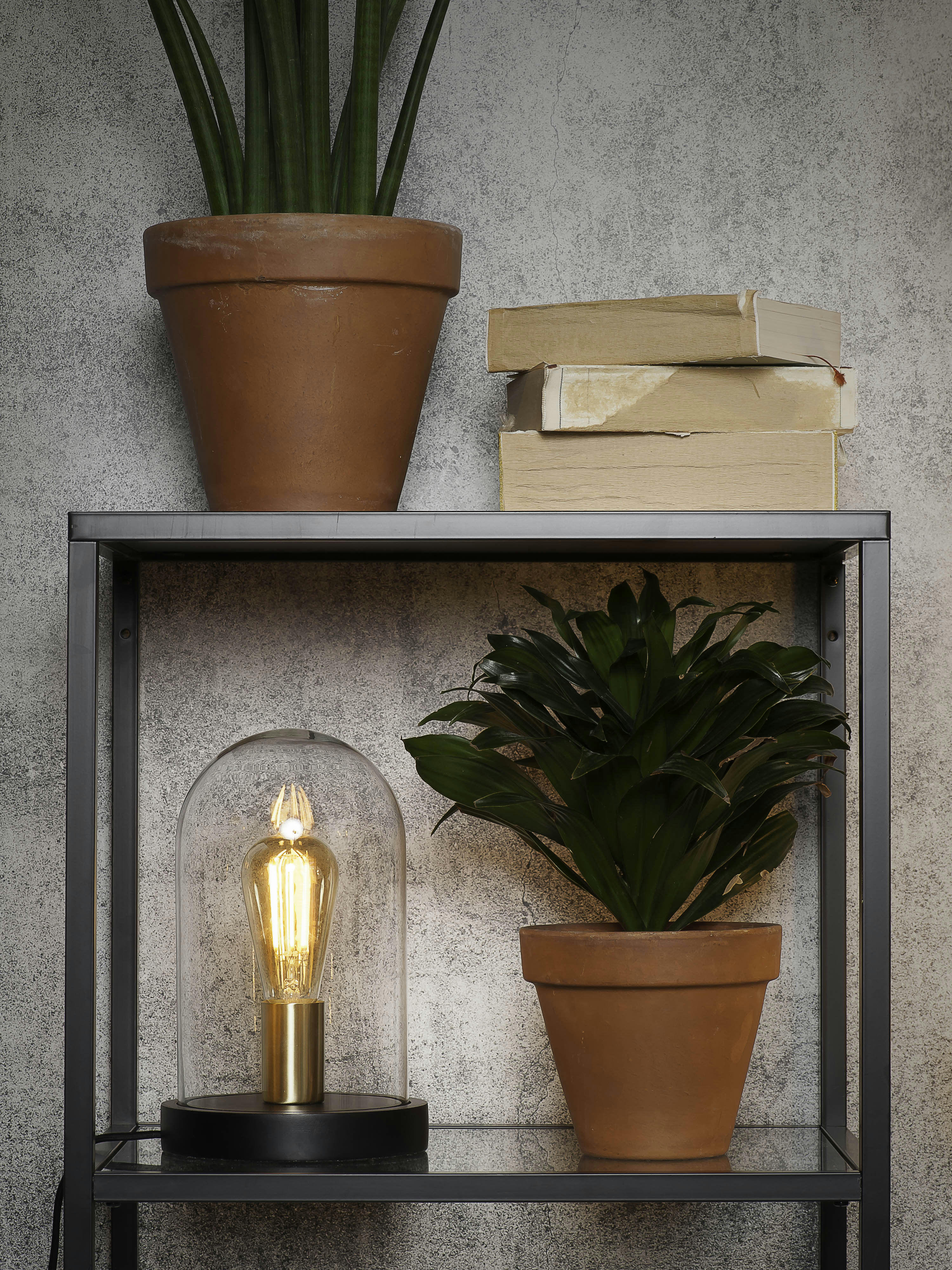 SEATTLE - Lampe de table cloche en verre H29cm