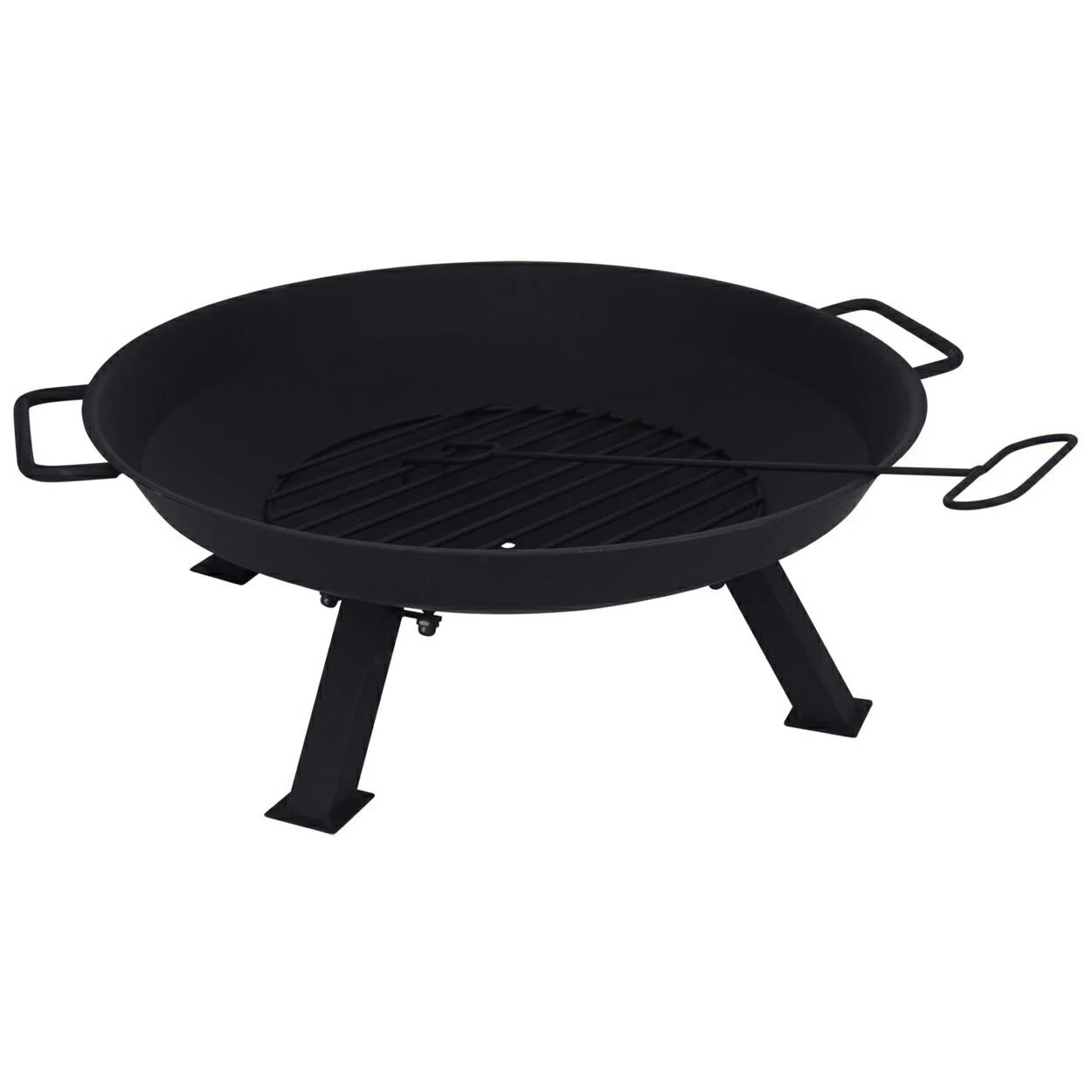 Metalowe palenisko ogrodowe 56 cm z rusztem stal 1 8 mm powłoka 800°C