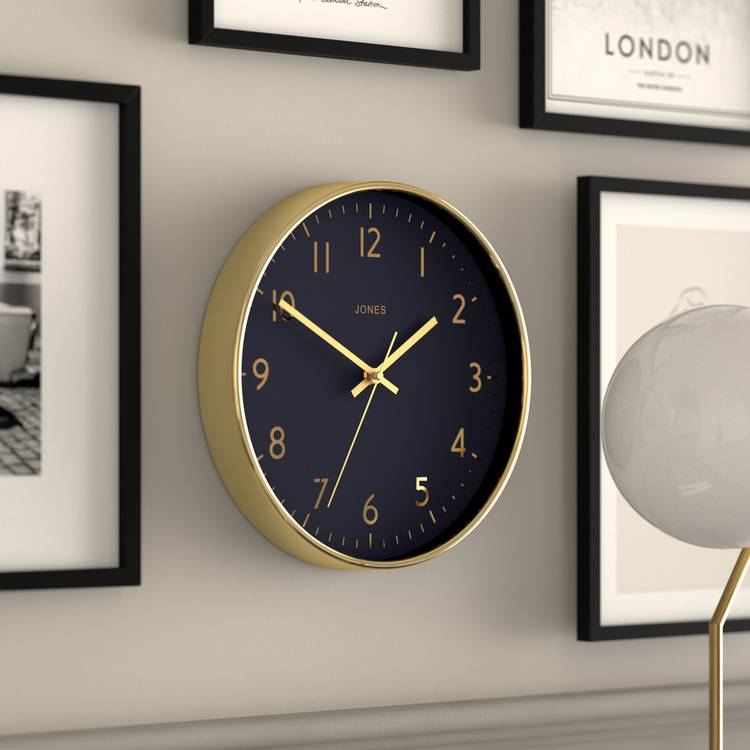 Jones Clocks Studio Analogue Wall Clock - Gold