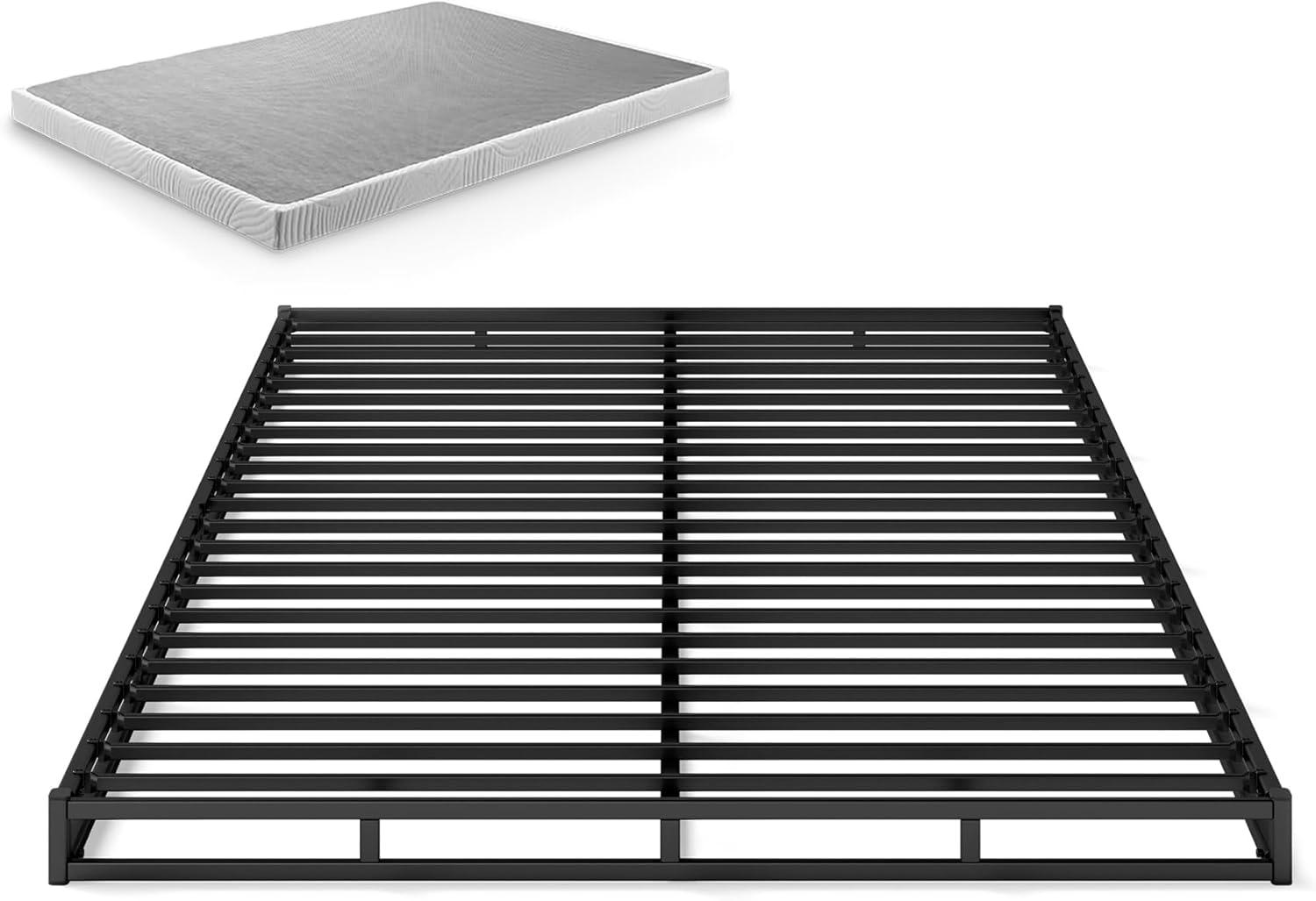 Zinus Victor 4 Inch Quick Lock Box Spring / Mattress Foundation / Built-to-Last Metal Structure / Low Profile / Easy Assembly, King, White