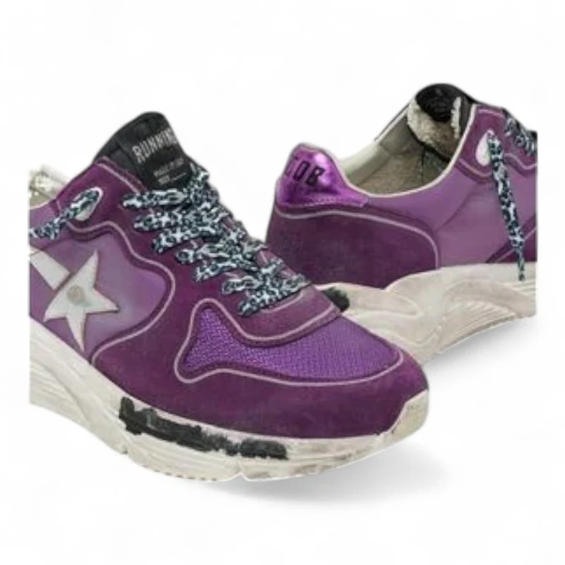Suede, leather and mesh Running Sole sneakers with metallic purple heel tab