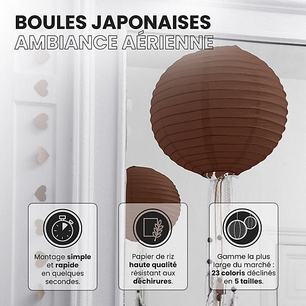Lot de 12 Boules Japonaises Chocolat 10 cm