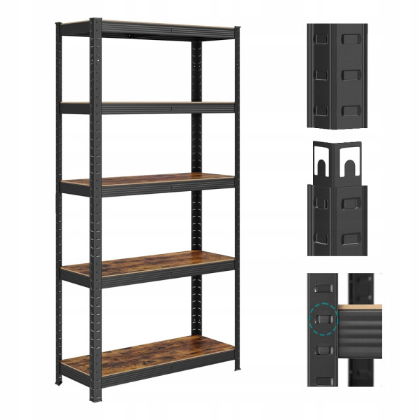 Regał stojący na książki 5 półek 75x150x30 Loft GLR030B01