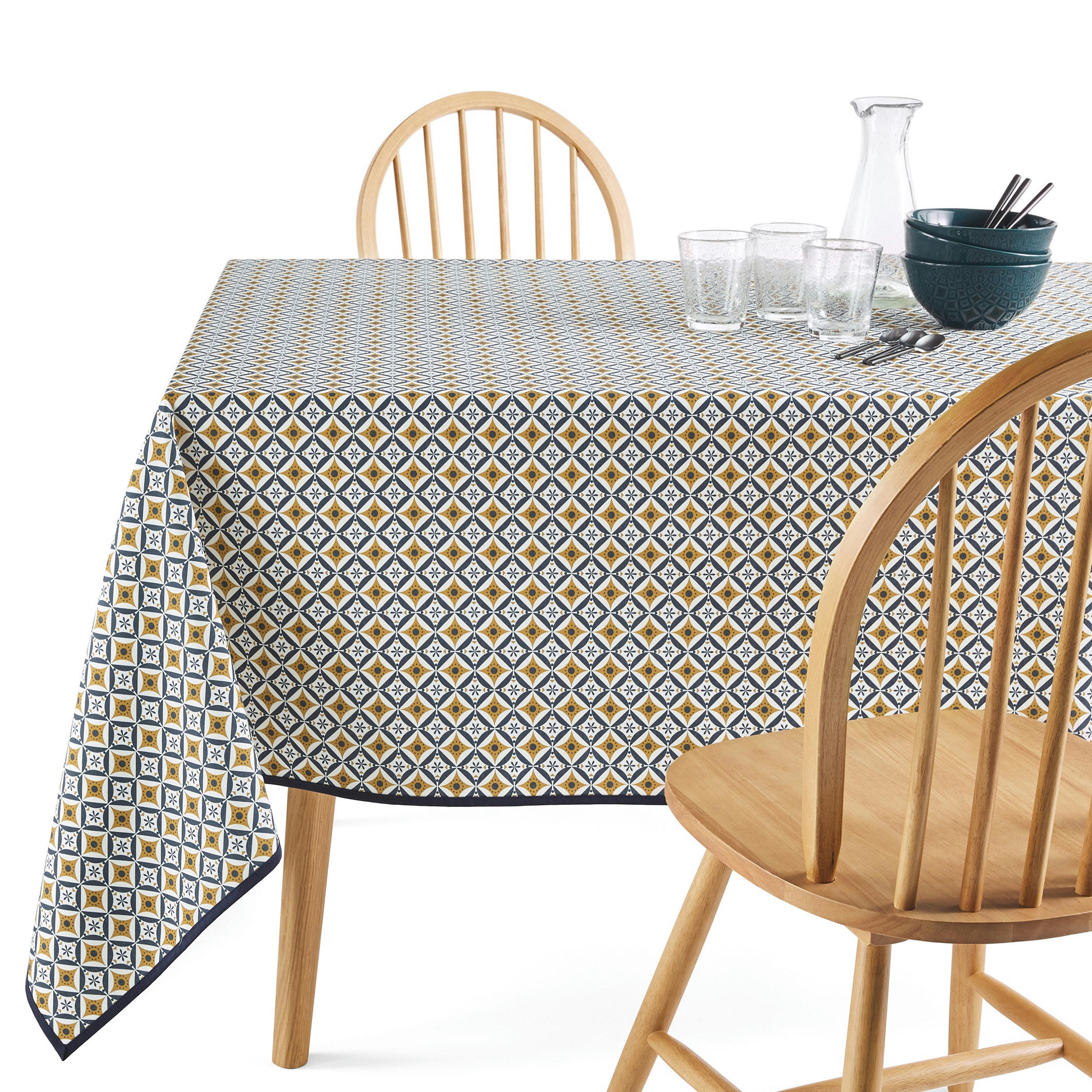 Nappe imprimée enduite anti-taches Florene