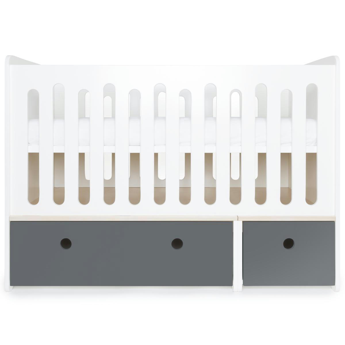 COLORFLEX - Lit bébé évolutif 70x140cm gris espace