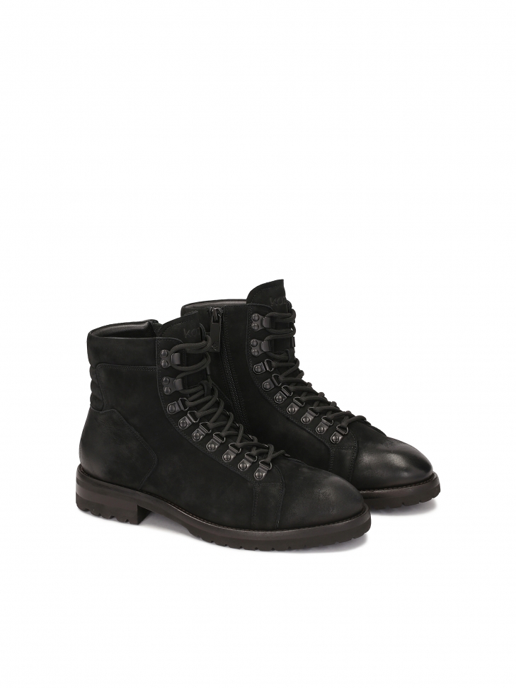 Nubuck black men's boots