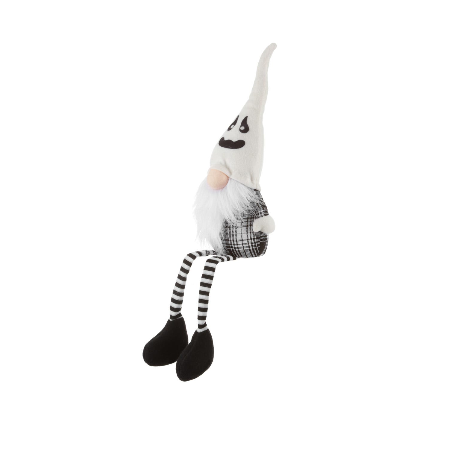 Gnomo Halloween gambemolli 55 cm bianco