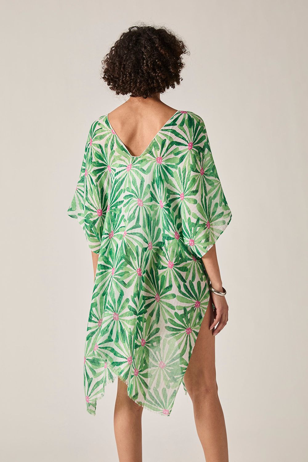 James Lakeland Green Retro Floral Kaftan