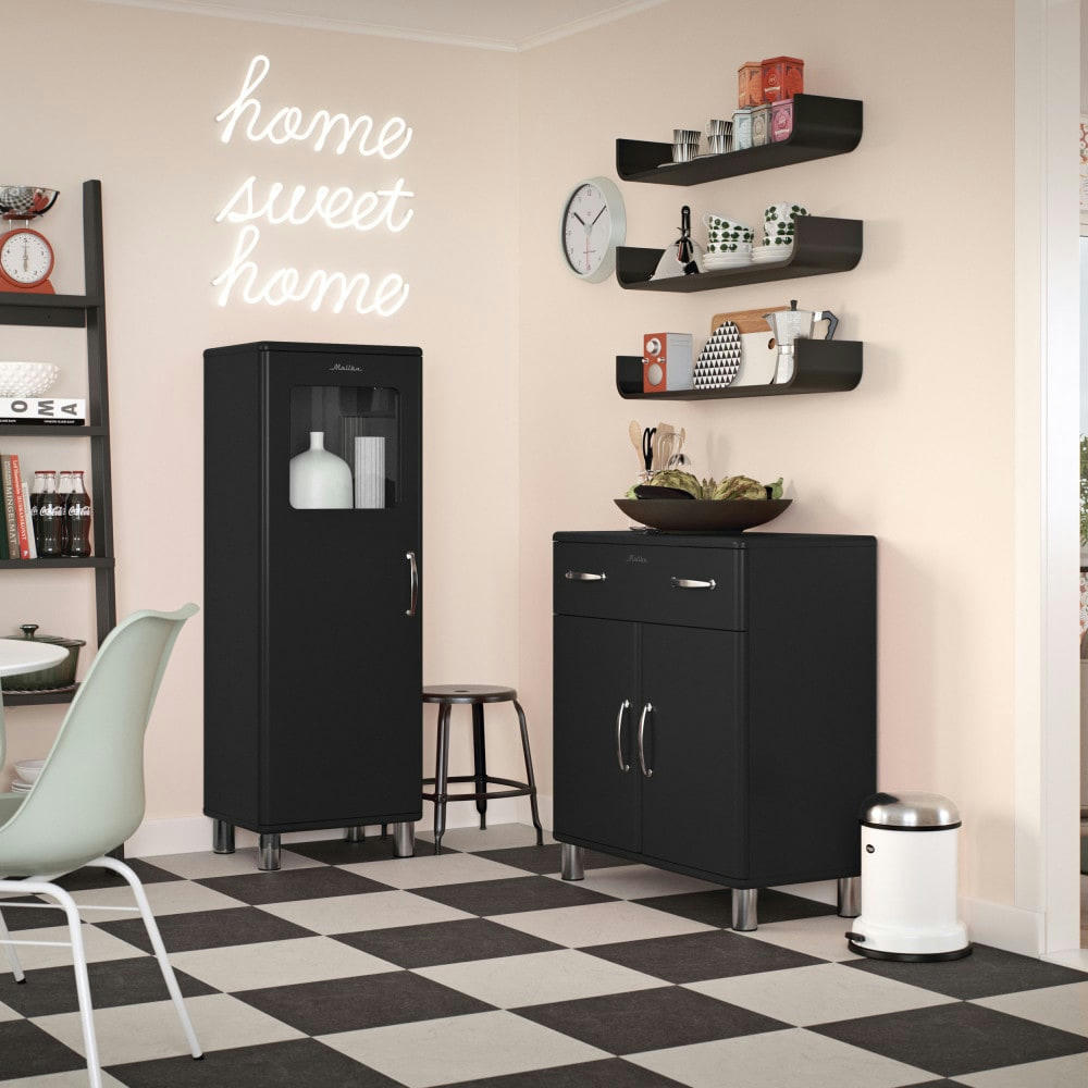 MALIBU - Colonne de rangement vintage H143cm noir