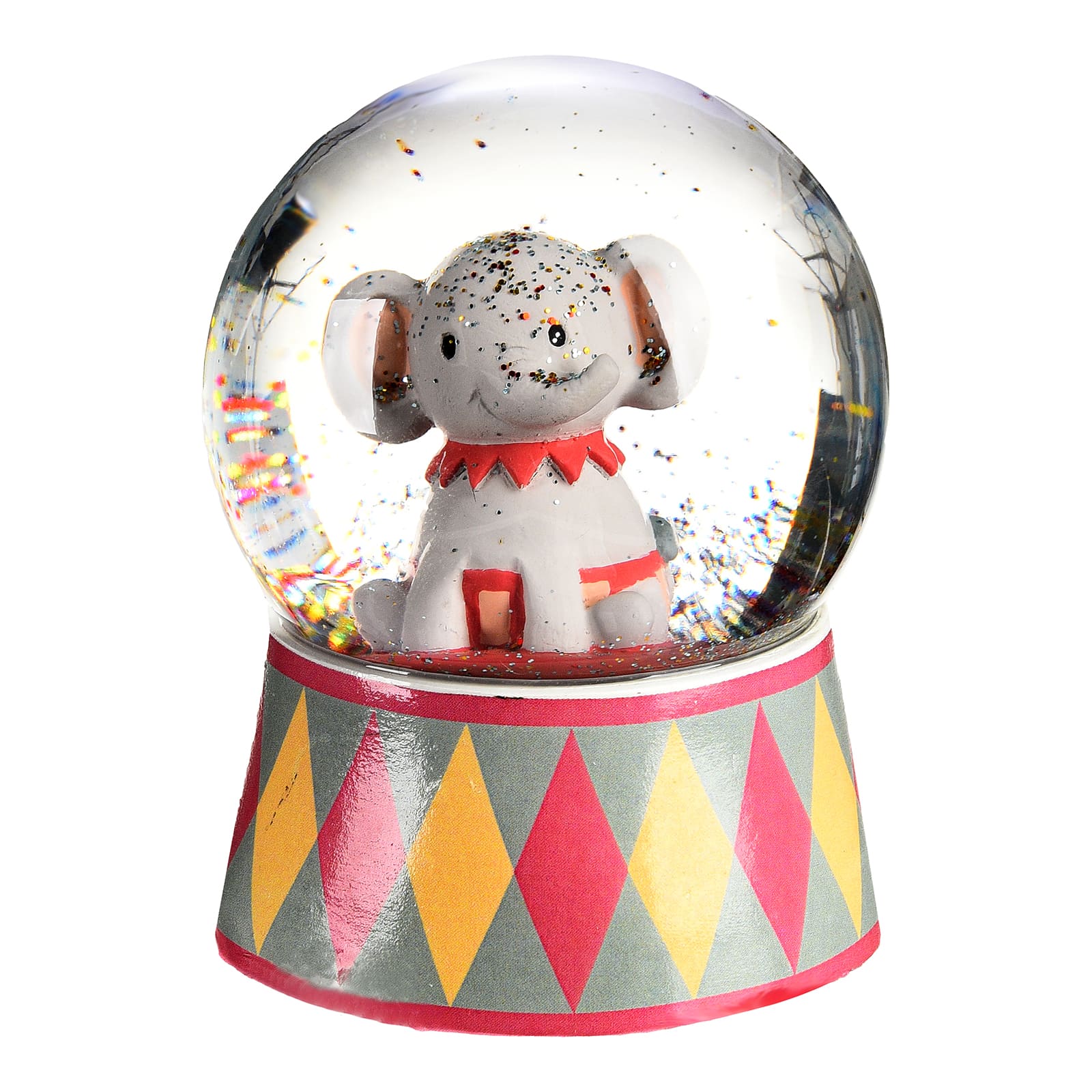 Schneekugel Elefant Bunt, ⌀ 6.5 cm, H 80 mm