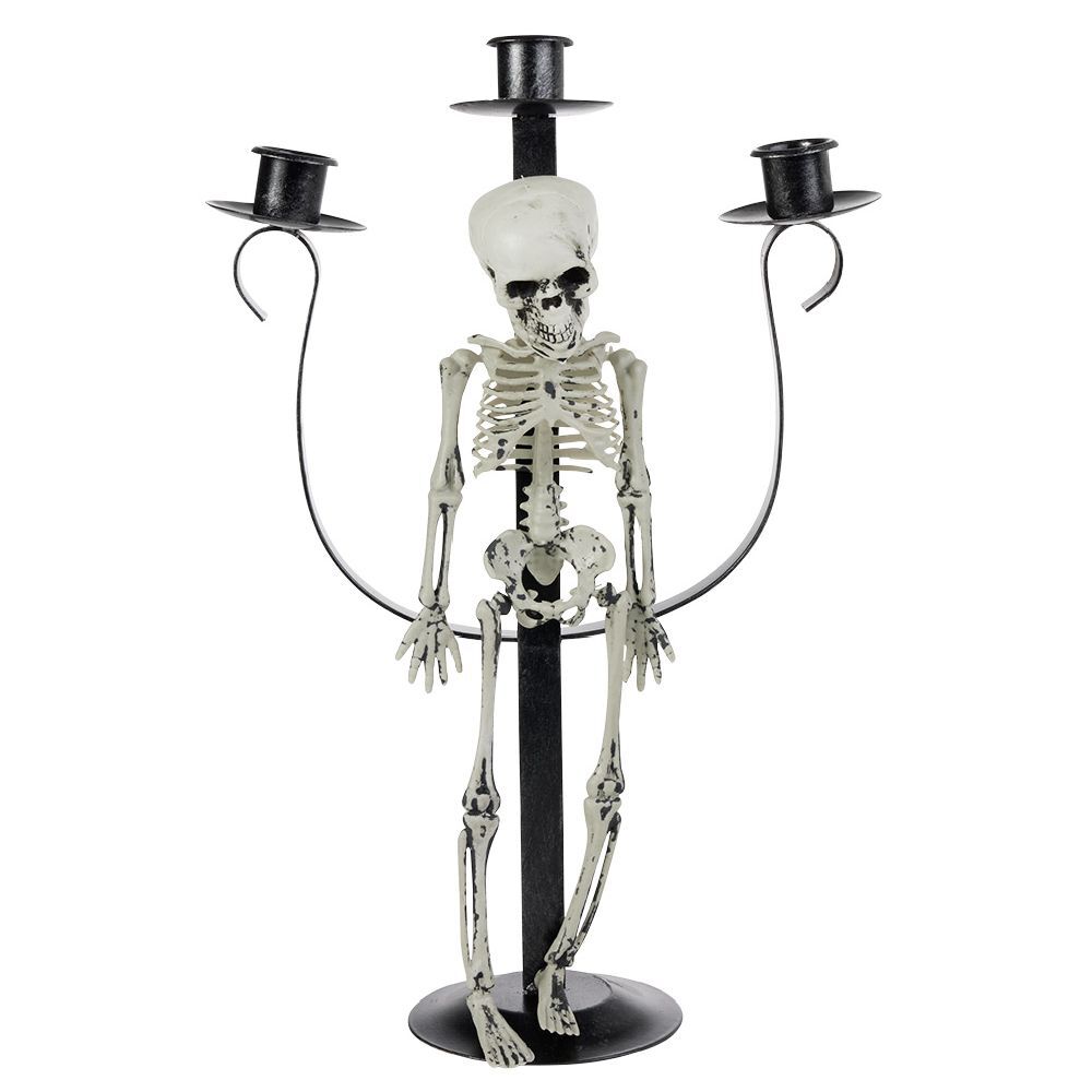 Chandelier squelette Halloween noir