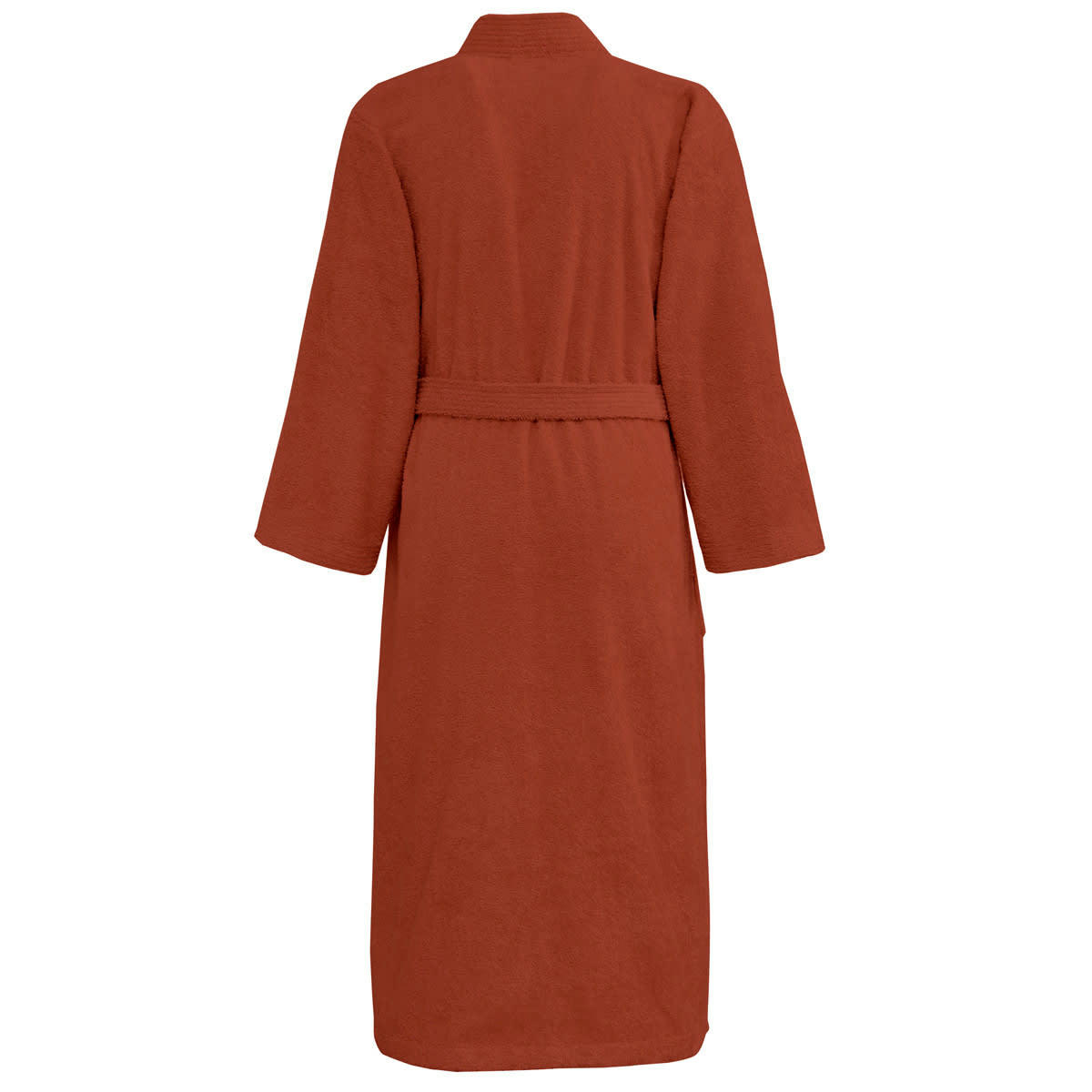 LUXURY - Peignoir col kimono en coton  Terracota XL