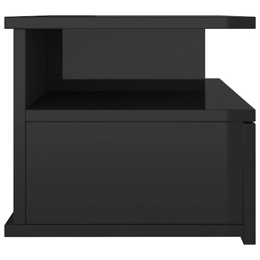 NNEVL Floating Nightstand High Gloss Black 40x31x27 cm Chipboard
