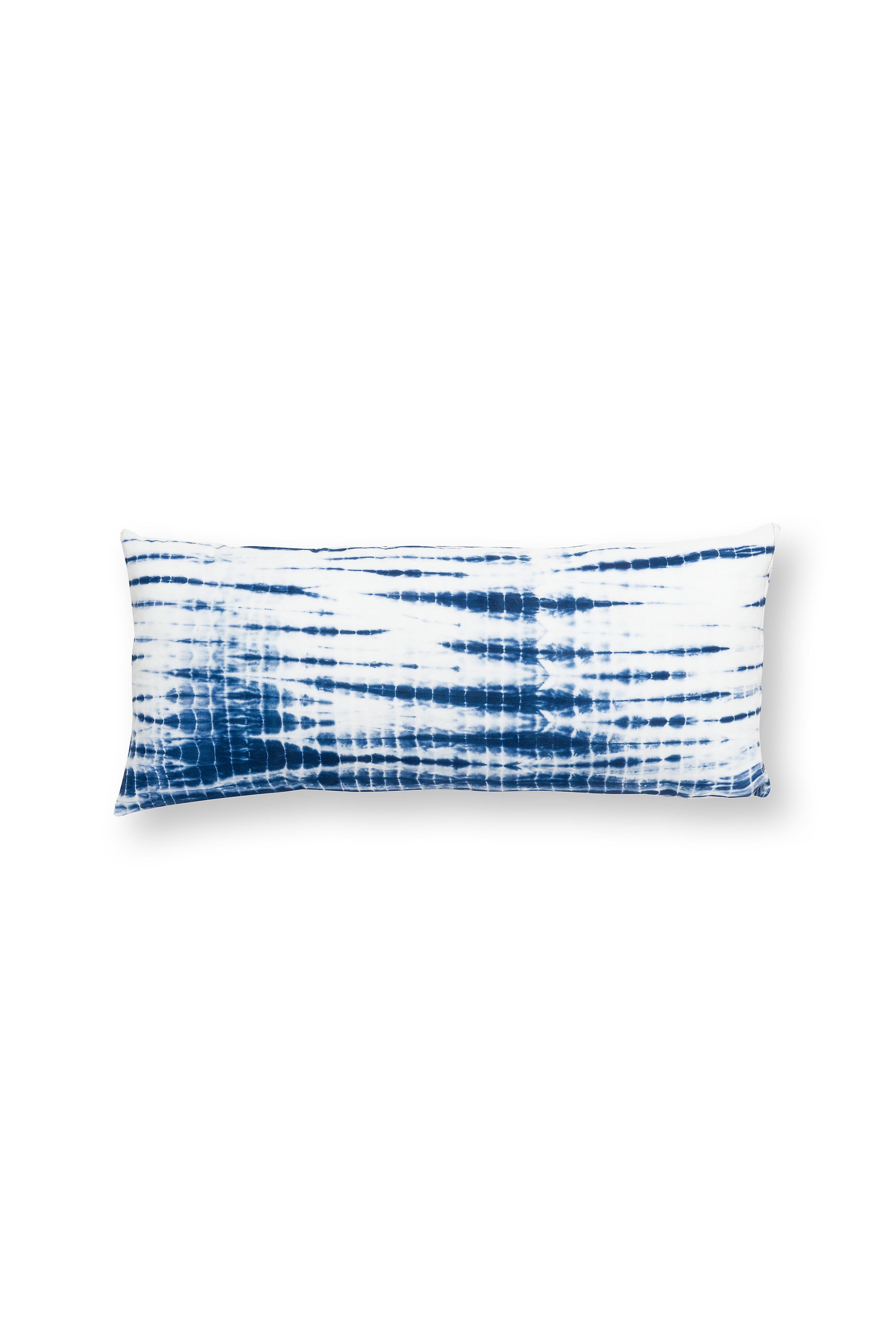 vtwonen - Sierkussen Tie Dye - Blauw, Wit - 30x70cm