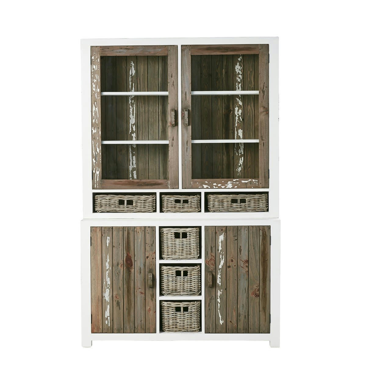 ATLANTIC - Vaisselier en pin recyclé massif