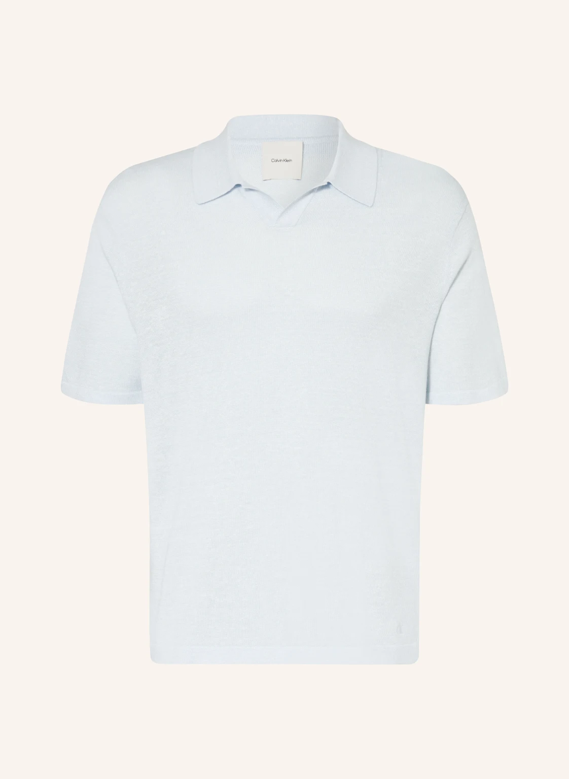 Calvin Klein Strick-Poloshirt mit Leinen