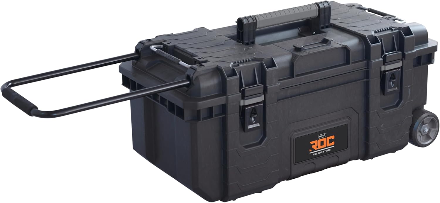 Keter ROC Pro Gear Heavy Duty Tool Storage Rolling Mobile Toolbox 28 inch Black/Grey