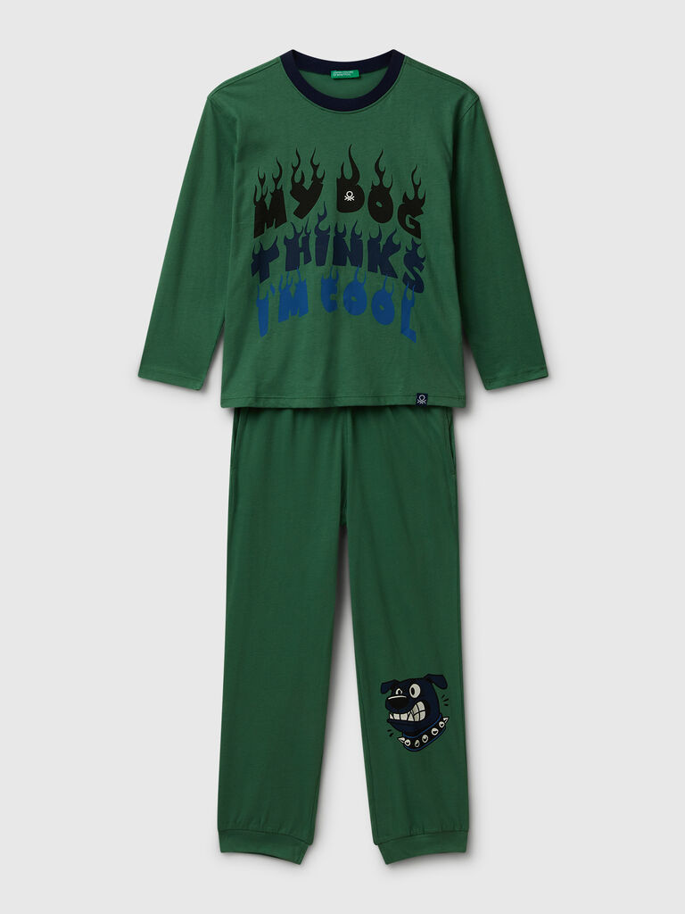 Cotton pyjamas with print