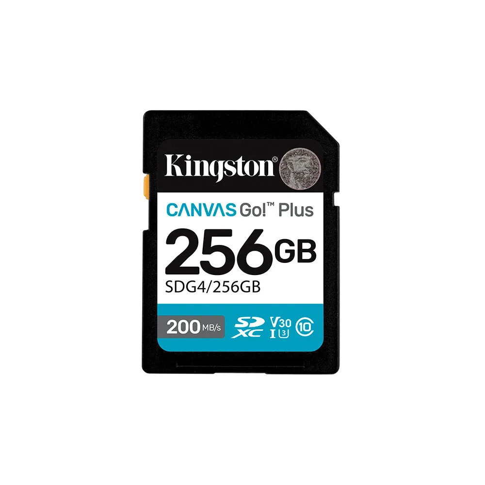 Kingston SDXC Canvas Go Plus Gen4 C10 UHS-I U3 V30 256GB sd card