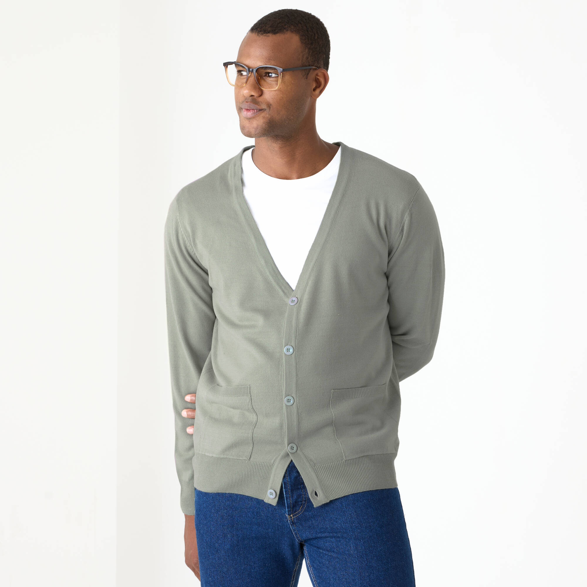 Gilet boutonné manches longues