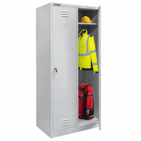 Szafka Metalowa Ubraniowa Socjalna BHP 180x80x50cm Szara Mega-M
