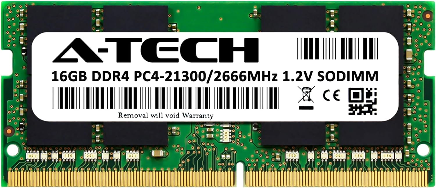 A-Tech 16GB DDR4 2666MHz PC4-21300 (PC4-2666V) CL19 SODIMM 1.2V 260-Pin Non-ECC SO-DIMM Laptop Notebook RAM Memory Module