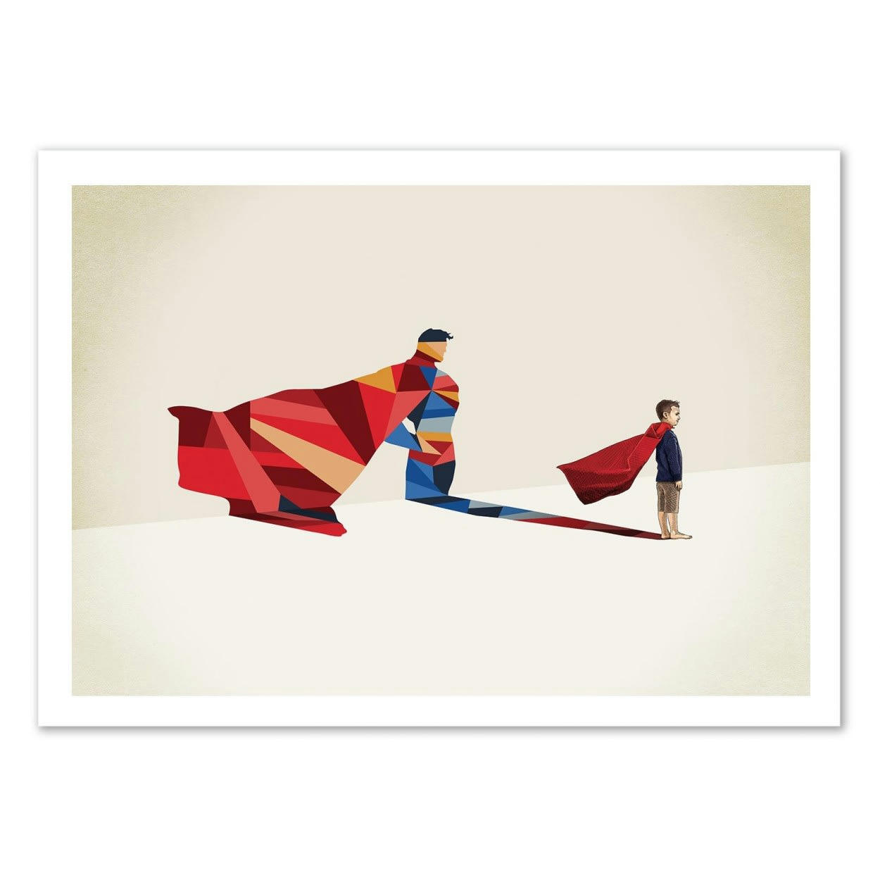 JASON RATLIFF - WALKING SHADOW HERO - Affiche d'art avec Cadre bois noir - 30 x 40 cm