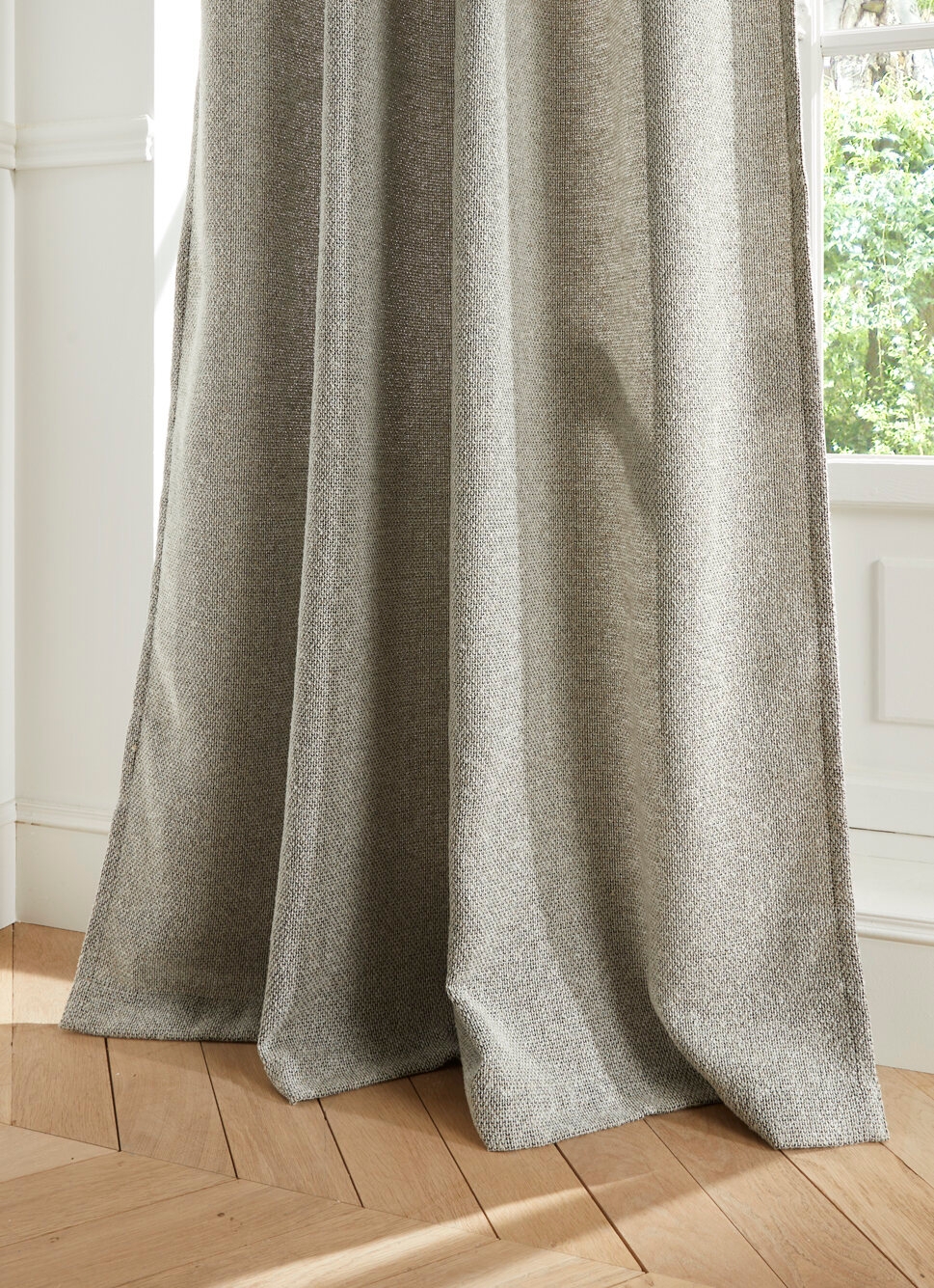 RIDEAU CHINÉ SARA NATUREL / NOIR