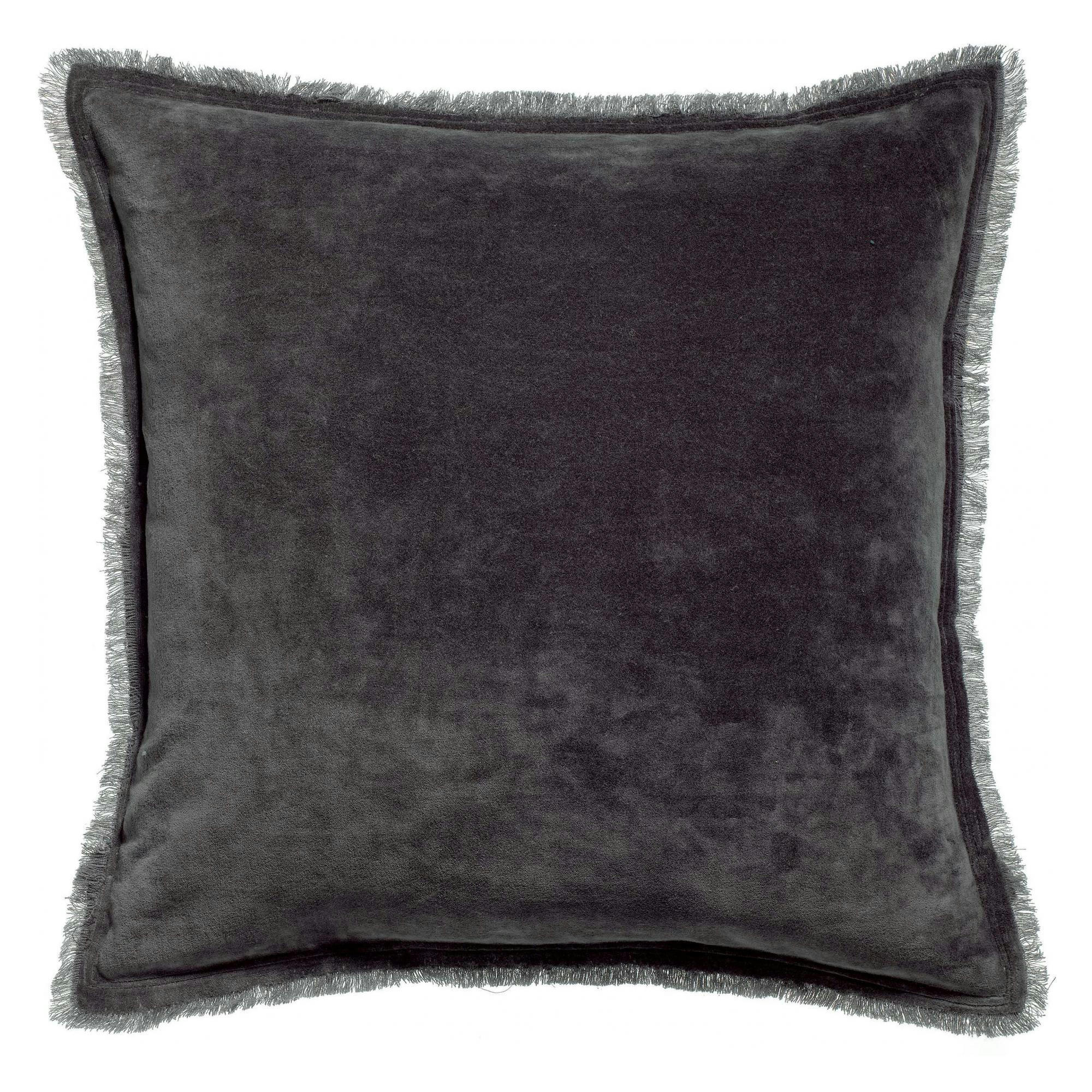 FARA - Coussin uni  en coton ombre 45 x 45