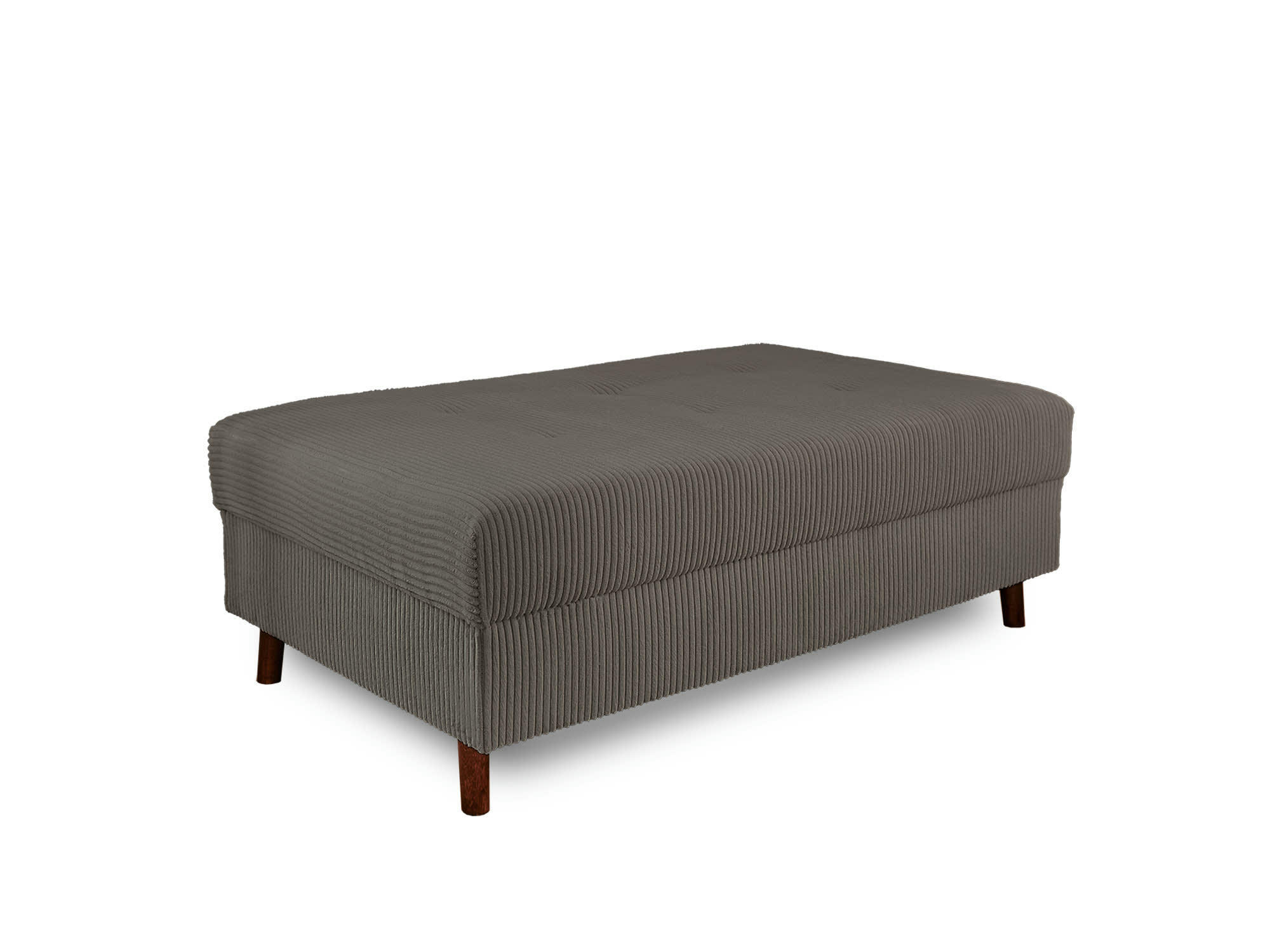 RUNE - Pouf en velours côtelé gris foncé