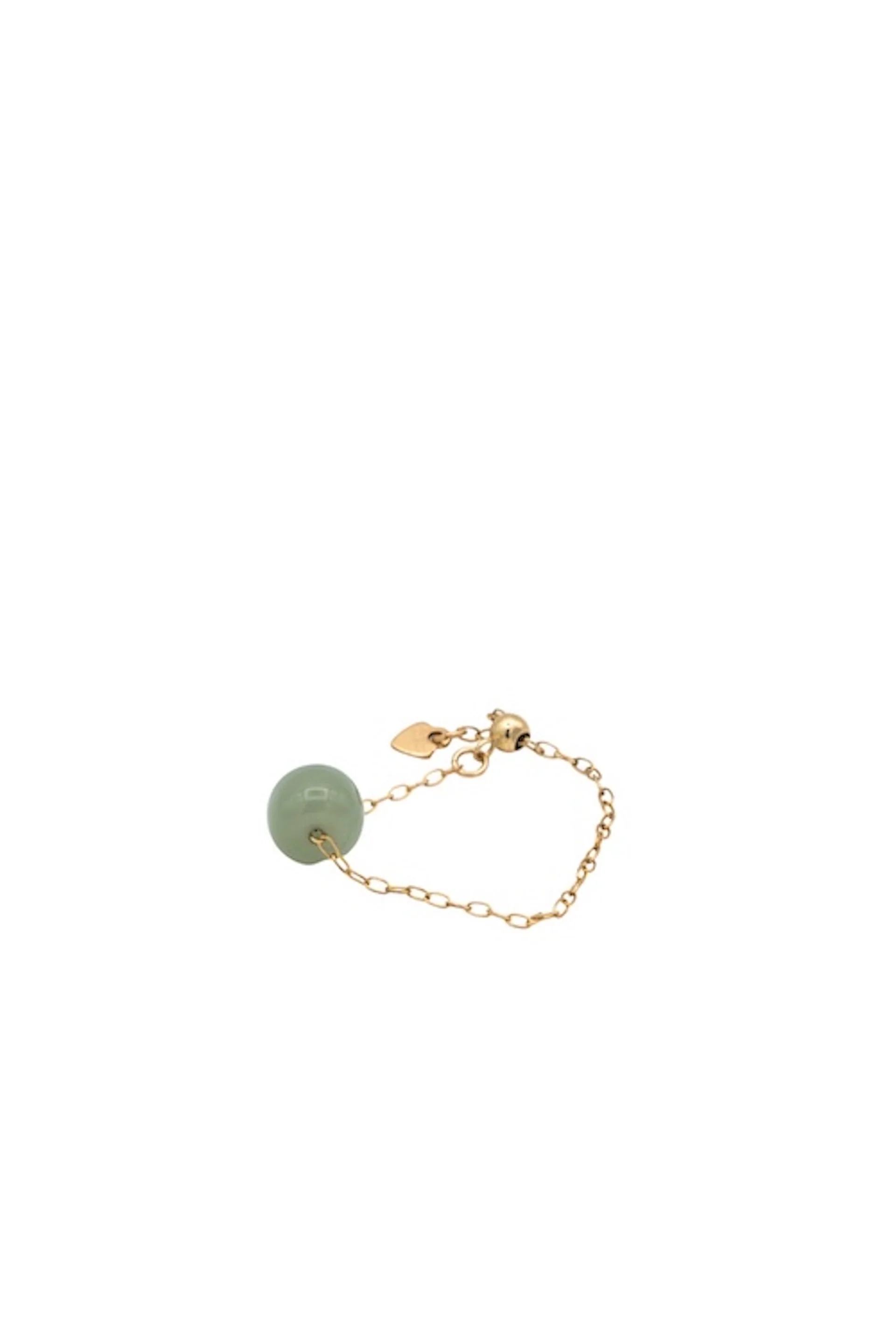 Zodiac collection | Libra — Skinny gold chain jade ring