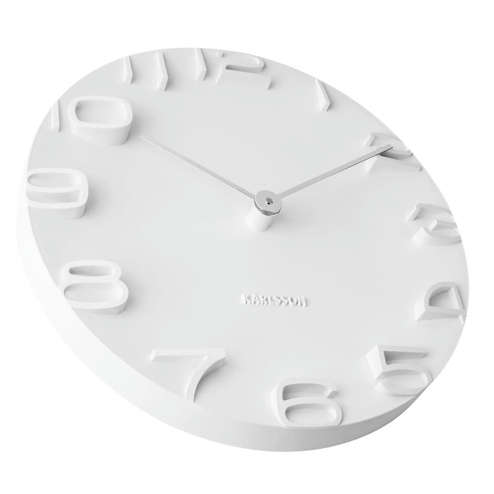 ON THE EDGE - Horloge murale en plastique blanc D42