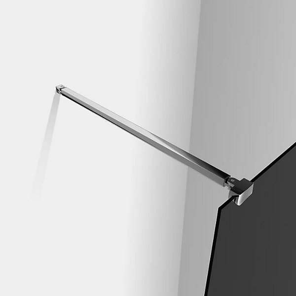 Paroi de douche à l'Italienne 100 x 200cm - 8mm verre trempé foncé - Profilé en alu chromé avec barre de fixation 90cm