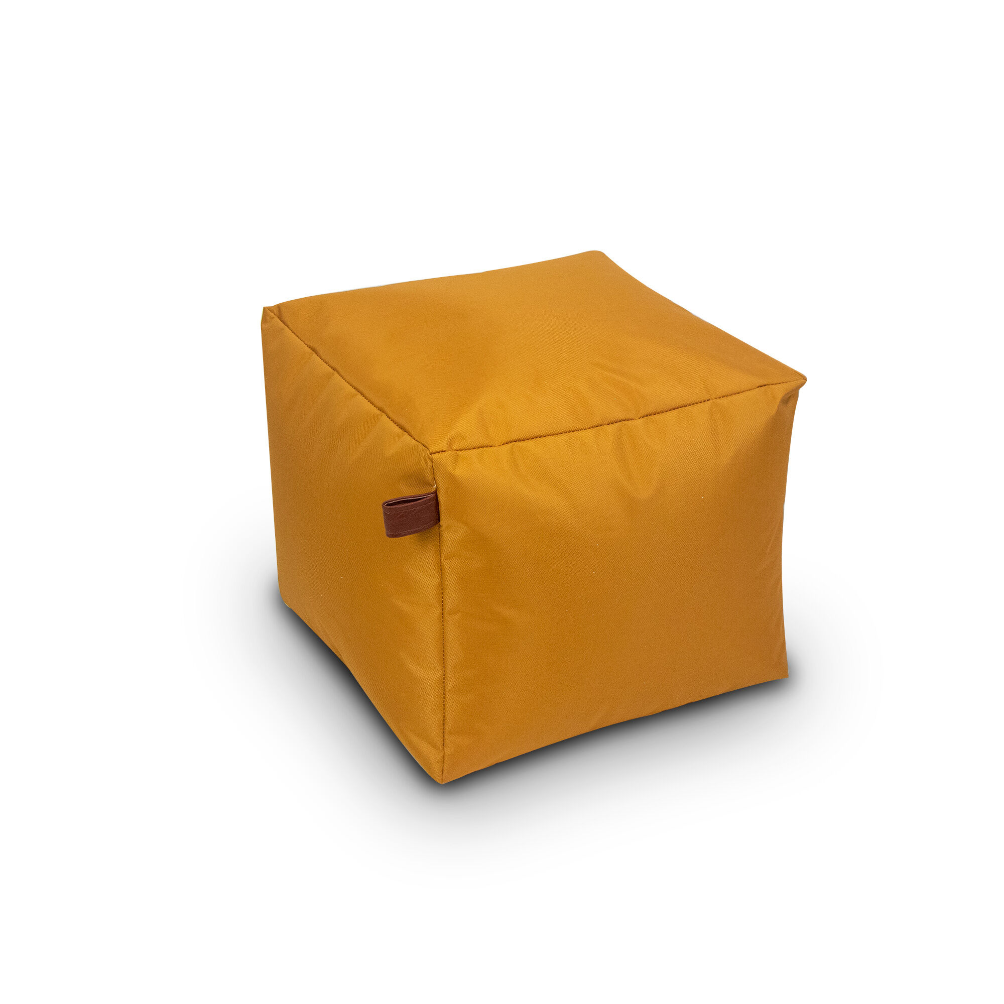 Pufe quadrado impermeável ocre 45x45cm