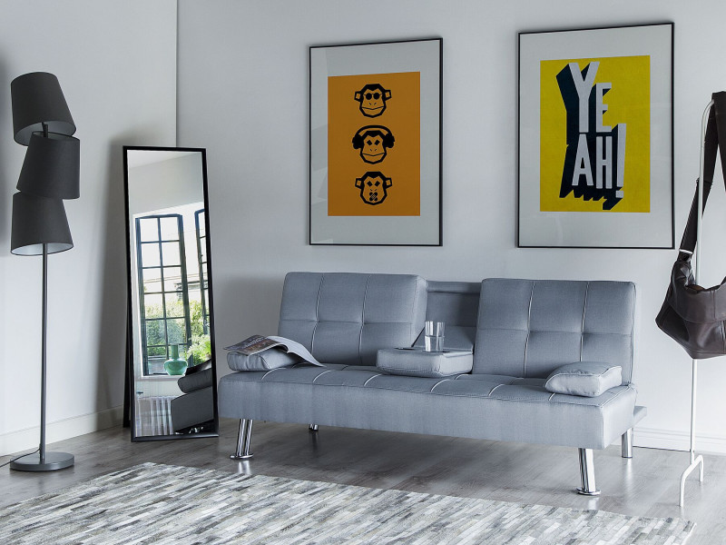 Sofa kanapa funkcja spania jasnoszara
