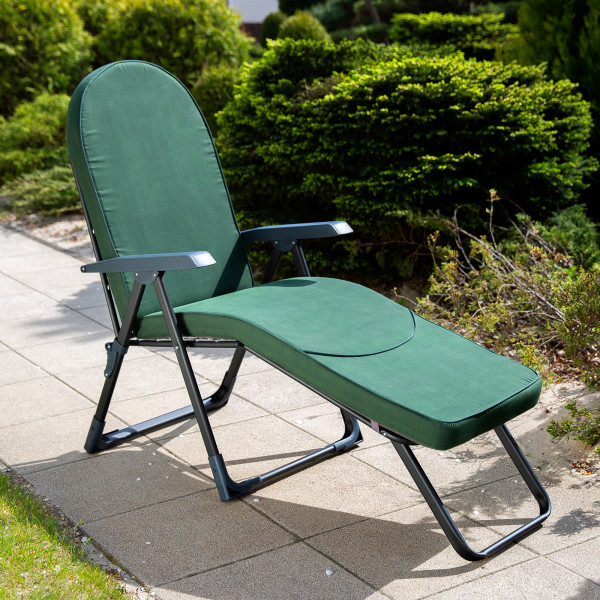 Leżak ogrodowy z podnóżkiem Modena Oval Black Edition H024-32IB PATIO