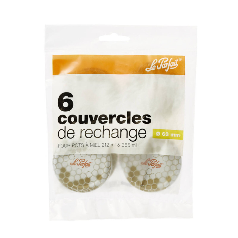 Couvercle pour bocal Miel Ø 63 mm 6 pièces LE PARFAIT